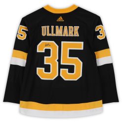 Alternative view of Boston Bruins Linus Ullmark Black Alternate Adidas NHL Authentic Jersey