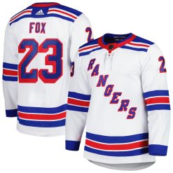 New York Rangers Adam Fox White Away Adidas NHL Authentic Jersey