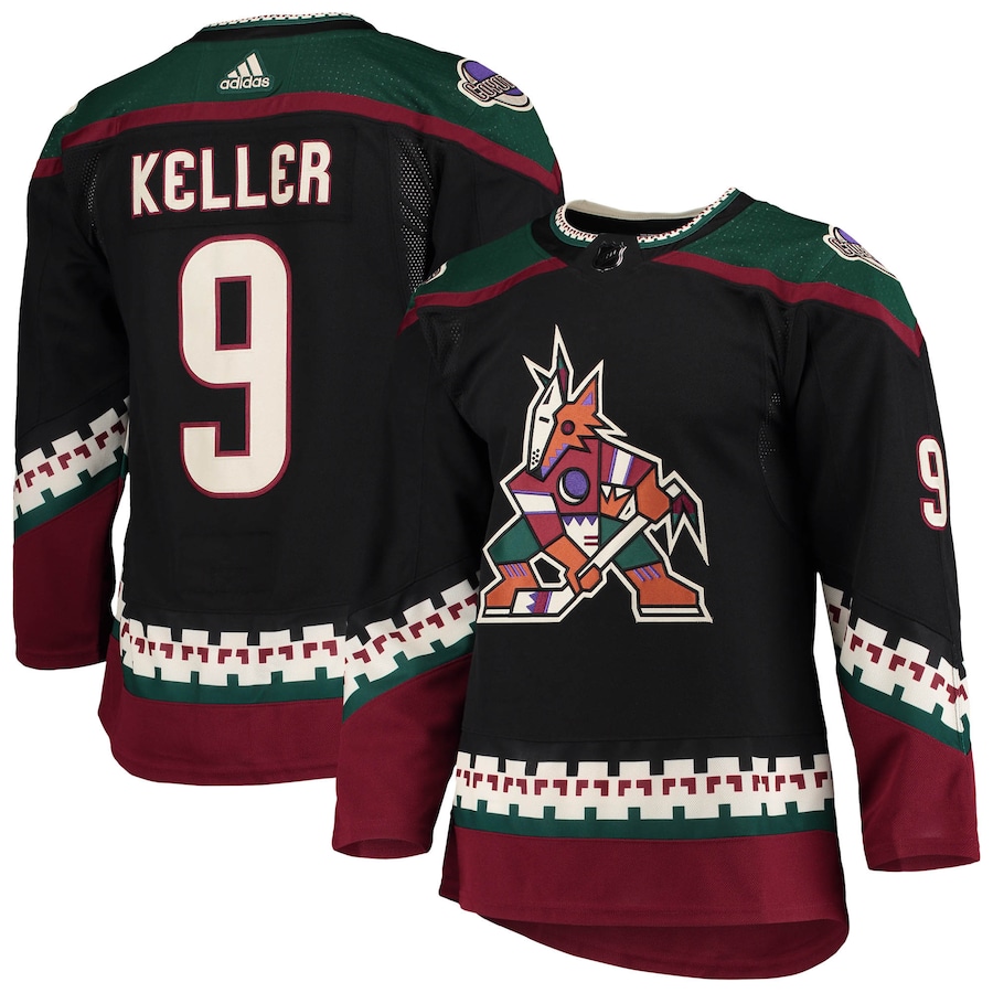 Arizona Coyotes Clayton Keller Black Adidas NHL Authentic Jersey