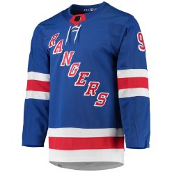 New York Rangers Mika Zibanejad Blue Home Adidas NHL Authentic Jersey - Image 2