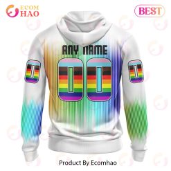 Alternative view of NHL Detroit Red Wings Custom Name Number LGBT Pride Month Zip Up Hoodie