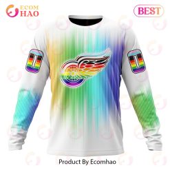 NHL Detroit Red Wings Custom Name Number LGBT Pride Month Sweatshirt