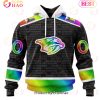 NHL Nashville Predators Custom Name Number LGBT Pride Hockey Is For Everyone Pullover Hoodie