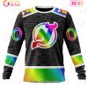 NHL New Jersey Devils Custom Name Number LGBT Pride Hockey Is For Everyone Sweatshirt