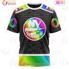 NHL New York Islanders Custom Name Number LGBT Pride Hockey Is For Everyone T-Shirt