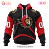 NHL Ottawa Senators Custom Name Number 2022 Reverse Retro Jersey Pullover Hoodie