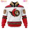 NHL Ottawa Senators Custom Name Number Specialized Retro Concepts Jersey Pullover Hoodie