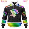 NHL Pittsburgh Penguins Custom Name Number LGBT Pride Hockey Is For Everyone Pullover Hoodie