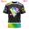 NHL Pittsburgh Penguins Custom Name Number LGBT Pride Hockey Is For Everyone T-Shirt