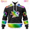 NHL San Jose Sharks Custom Name Number LGBT Pride Hockey Is For Everyone Pullover Hoodie