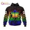 NHL Toronto Maple Leafs Custom Name Number New LGBT Pride Zip Up Hoodie
