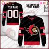 NHL Ottawa Senators Custom Name Number 2022 Home Jersey Sweatshirt