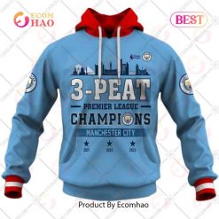 Manchester City 3-Peat Champions Jersey Pullover Hoodie