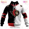 NHL Ottawa Senators Custom Name Number 2023 Mix Jersey Zip Up Hoodie