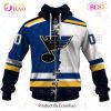 NHL St. Louis Blues Custom Name Number 2023 Mix Jersey Zip Up Hoodie
