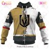 NHL Vegas Golden Knights Custom Name Number 2023 Mix Jerey Zip Up Hoodie
