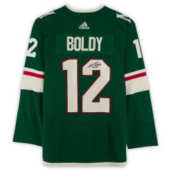 Alternative view of Minnesota Wild Matthew Boldy Green Adidas NHL Authentic Jersey