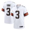 Cleveland Browns Cade York Nike White NFL Game Jersey