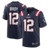 New England Patriots Tom Brady Nike Navy NFL Game Jersey