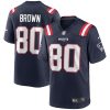 New England Patriots Troy Brown Nike Navy Retired NFL Game Jersey
