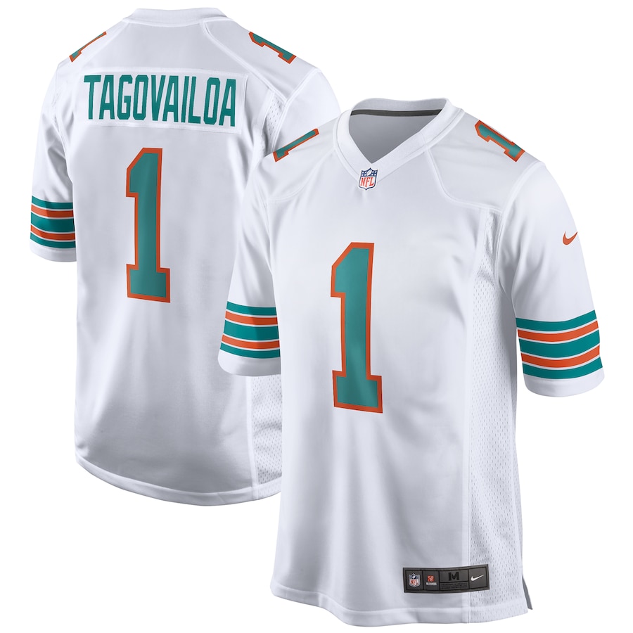 Miami Dolphins Tua Tagovailoa Nike White Alternate NFL Game Jersey Miami Dolphins Tua Tagovailoa Nike White Alternate NFL Game Jersey