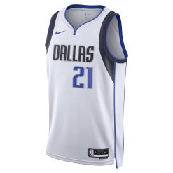 Alternative view of Dallas Mavericks Frank Ntilikina Nike Association Edition White NBA Jersey