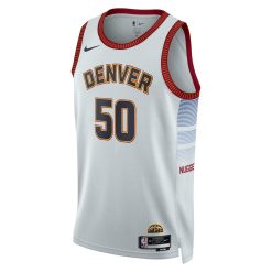 Alternative view of Denver Nuggets Aaron Gordo Nike City Edition Grey NBA Jersey
