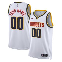 Denver Nuggets Nike Association White Custom NBA Jersey
