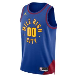 Alternative view of Denver Nuggets Statement Blue Custom NBA Jersey