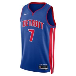 Alternative view of Detroit Pistons Killian Hayes Nike Icon Edition Blue NBA Jersey