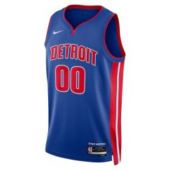 Alternative view of Detroit Pistons Nike Icon Blue Custom NBA Jersey