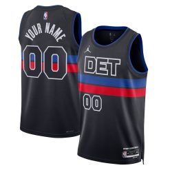 Detroit Pistons Statement Black Custom NBA Jersey