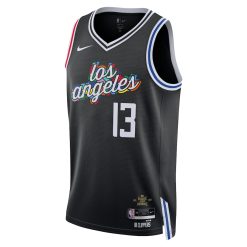 Alternative view of Los Angeles Clippers Paul George Nike City Edition Black NBA Jersey