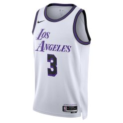 Alternative view of Los Angeles Lakers Anthony Davis Nike City Edition White NBA Jersey