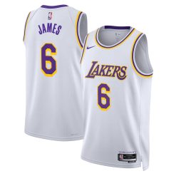 Los Angeles Lakers Lebron James Nike Association Edition White NBA Jersey
