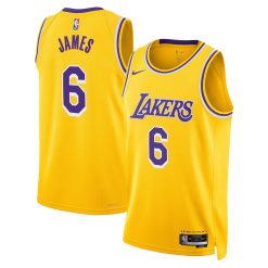 Los Angeles Lakers Lebron James Nike Icon Edition Gold NBA Jersey