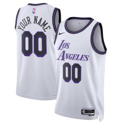 Los Angeles Lakers Nike City Edition White Custom NBA Jersey