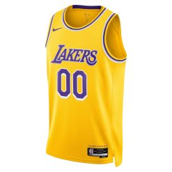 Alternative view of Los Angeles Lakers Nike Icon Gold Custom NBA Jersey