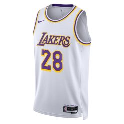 Alternative view of Los Angeles Lakers Rui Hachimura Nike Association Edition White NBA Jersey
