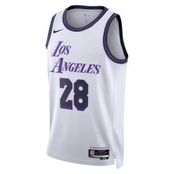 Alternative view of Los Angeles Lakers Rui Hachimura Nike City Edition White NBA Jersey