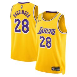 Los Angeles Lakers Rui Hachimura Nike Icon Edition Gold NBA Jersey
