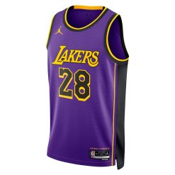 Alternative view of Los Angeles Lakers Rui Hachimura Statement Edition Purple NBA Jersey