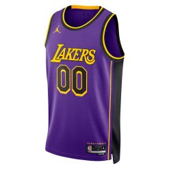 Alternative view of Los Angeles Lakers Statement Purple Custom NBA Jersey