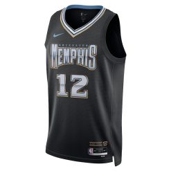 Alternative view of Memphis Grizzlies Ja Morant Nike City Edition Black NBA Jersey