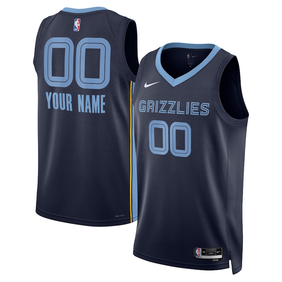 Memphis Grizzlies Nike Icon Navy Custom NBA Jersey