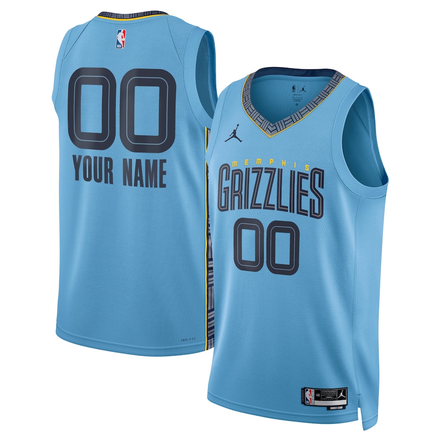 Memphis Grizzlies Statement Light Blue Custom NBA Jersey