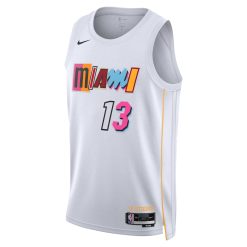 Alternative view of Miami Heat Bam Adebayo Nike City Edition White NBA Jersey