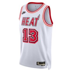 Alternative view of Miami Heat Bam Adebayo Nike Classic Edition White NBA Jersey