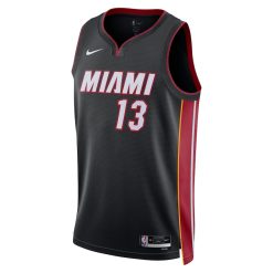 Alternative view of Miami Heat Bam Adebayo Nike Icon Edition Black NBA Jersey