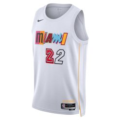 Alternative view of Miami Heat Jimmy Butler Nike City Edition White NBA Jersey